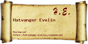 Hatvanger Evelin névjegykártya